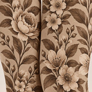 Brown Vintage Flower Tights Hosiery Pantyhose Z69-67