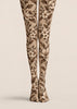 Brown Vintage Flower Tights Hosiery Pantyhose Z69-67