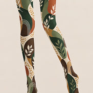 Artsy Leaf Pattern Tights Hosiery Pantyhose Z69-68