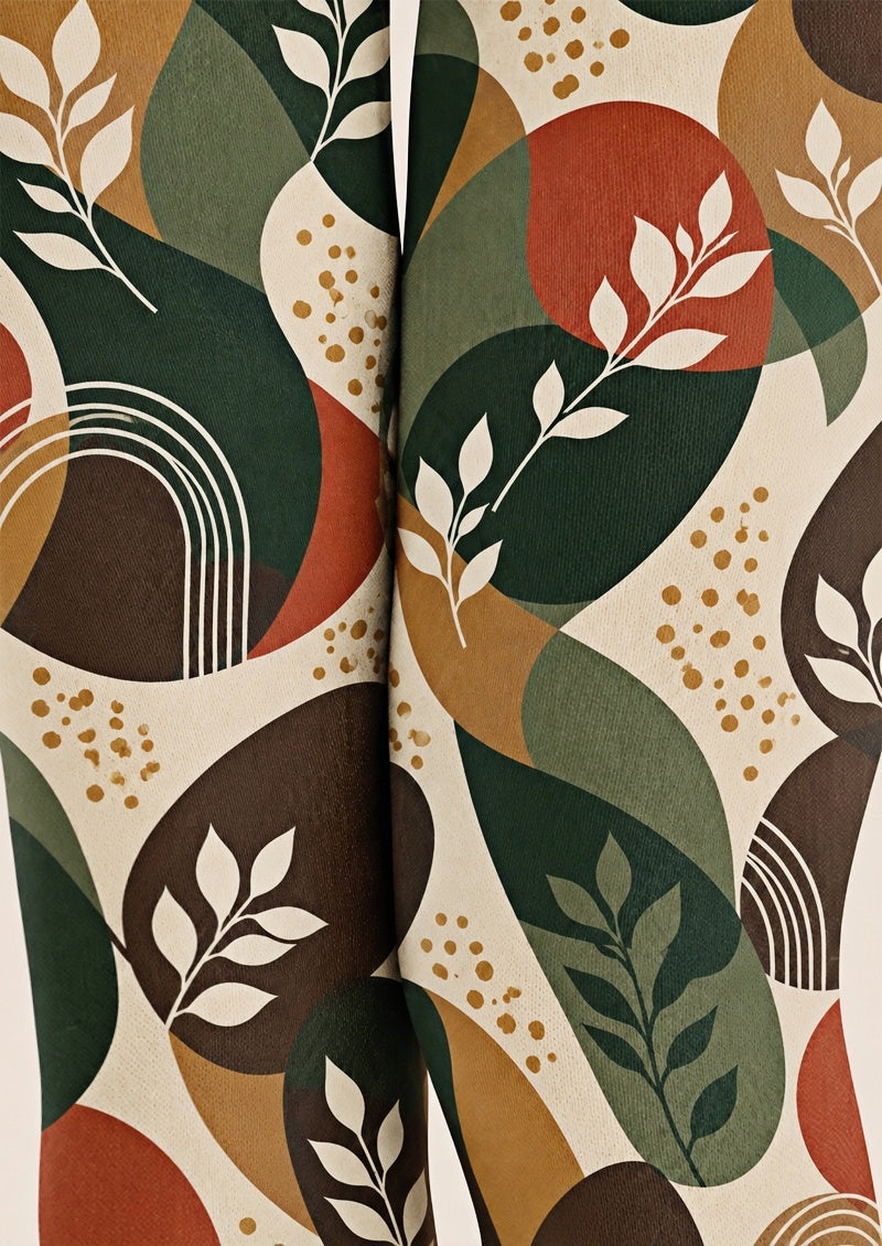 Artsy Leaf Pattern Tights Hosiery Pantyhose Z69-68