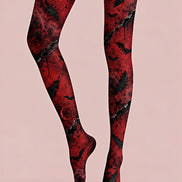 Dark Red Vampire Bat Tights Hosiery Pantyhose Z69-69