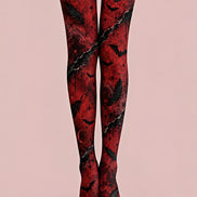 Dark Red Vampire Bat Tights Hosiery Pantyhose Z69-69
