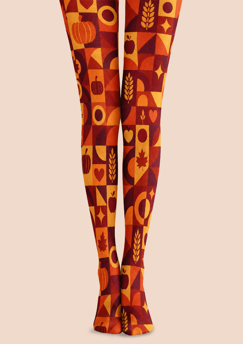 Fall Harvest Graphic Tights Hosiery Pantyhose Z69-6