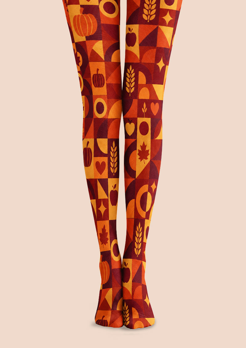 Fall Harvest Graphic Tights Hosiery Pantyhose Z69-6