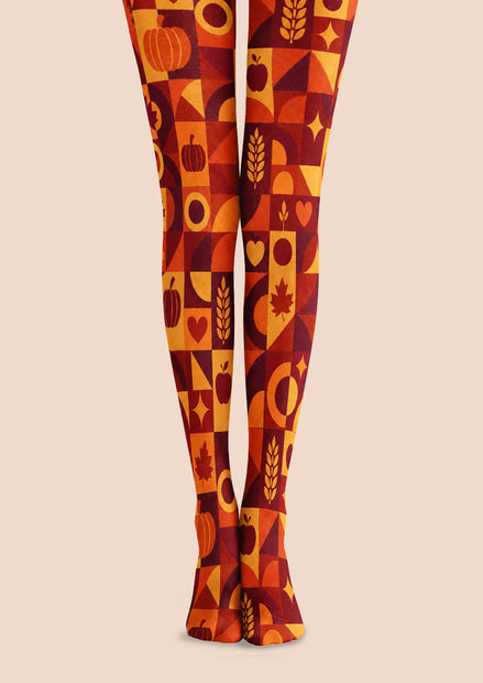 Fall Harvest Graphic Tights Hosiery Pantyhose Z69-6