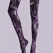 Purple Gothic Fantasy Tights Hosiery Pantyhose Z69-70