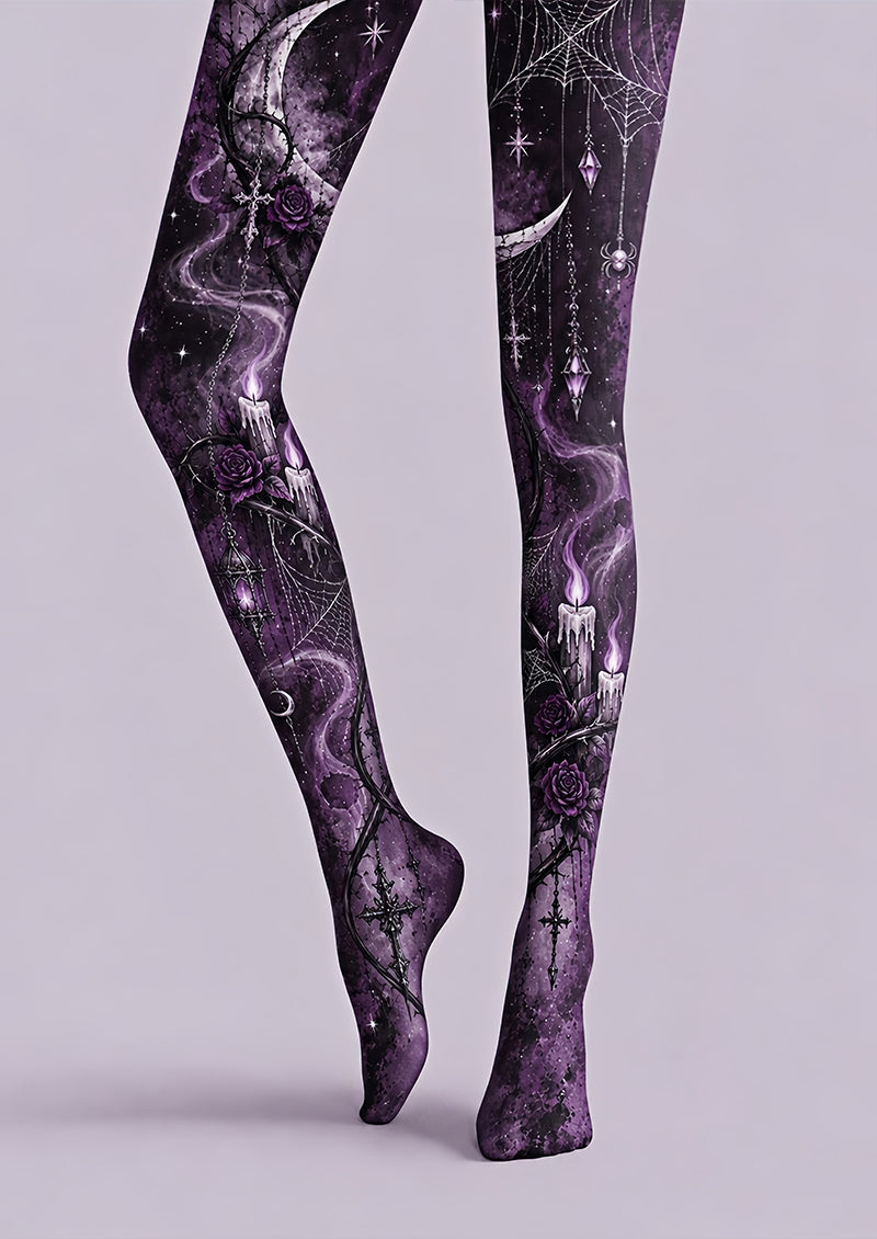 Purple Gothic Fantasy Tights Hosiery Pantyhose Z69-70