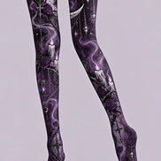 Purple Gothic Fantasy Tights Hosiery Pantyhose Z69-70