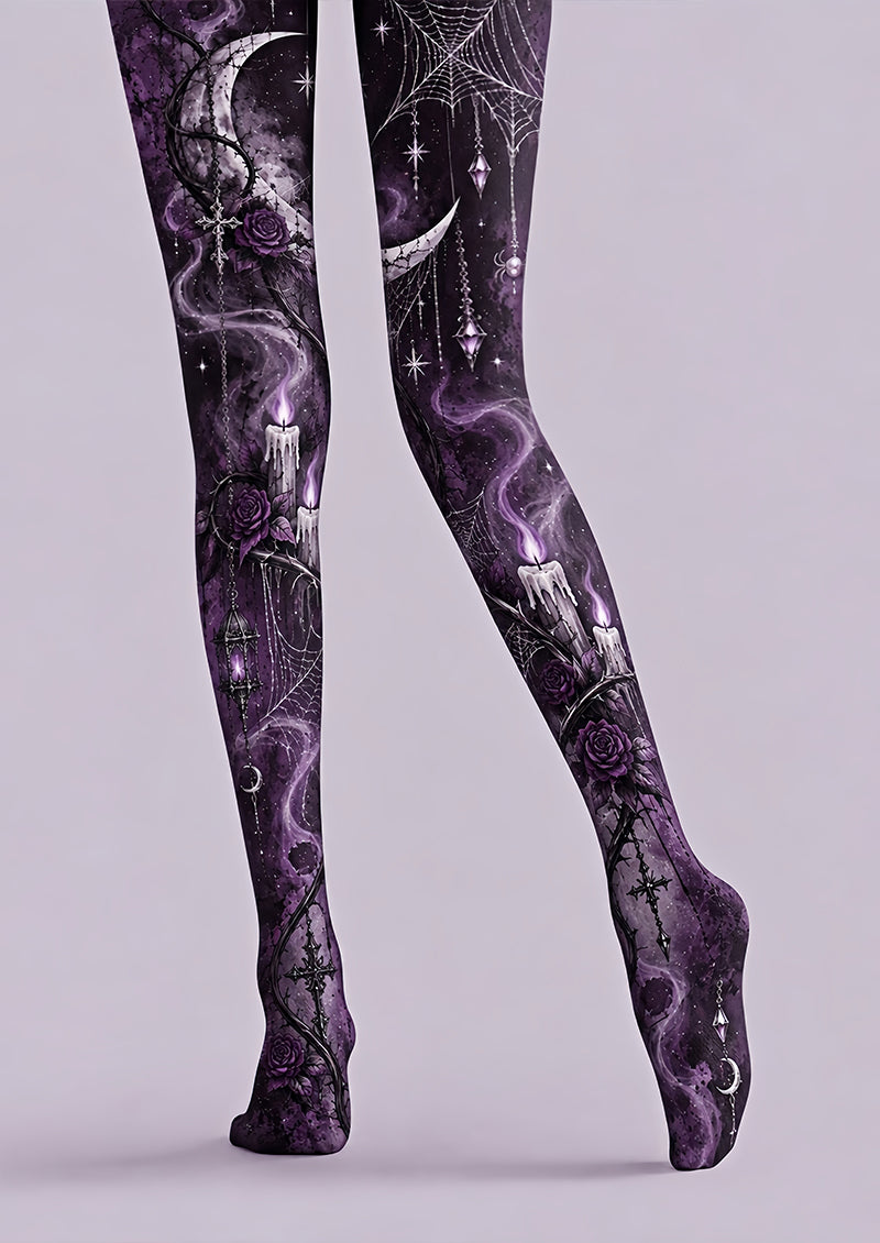 Purple Gothic Fantasy Tights Hosiery Pantyhose Z69-70