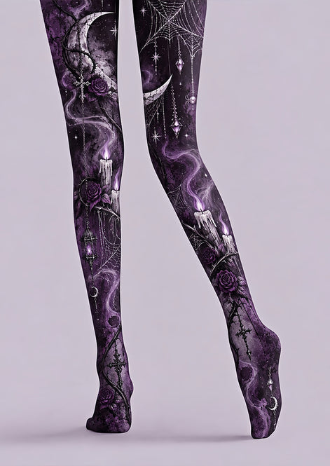Purple Gothic Fantasy Tights Hosiery Pantyhose Z69-70