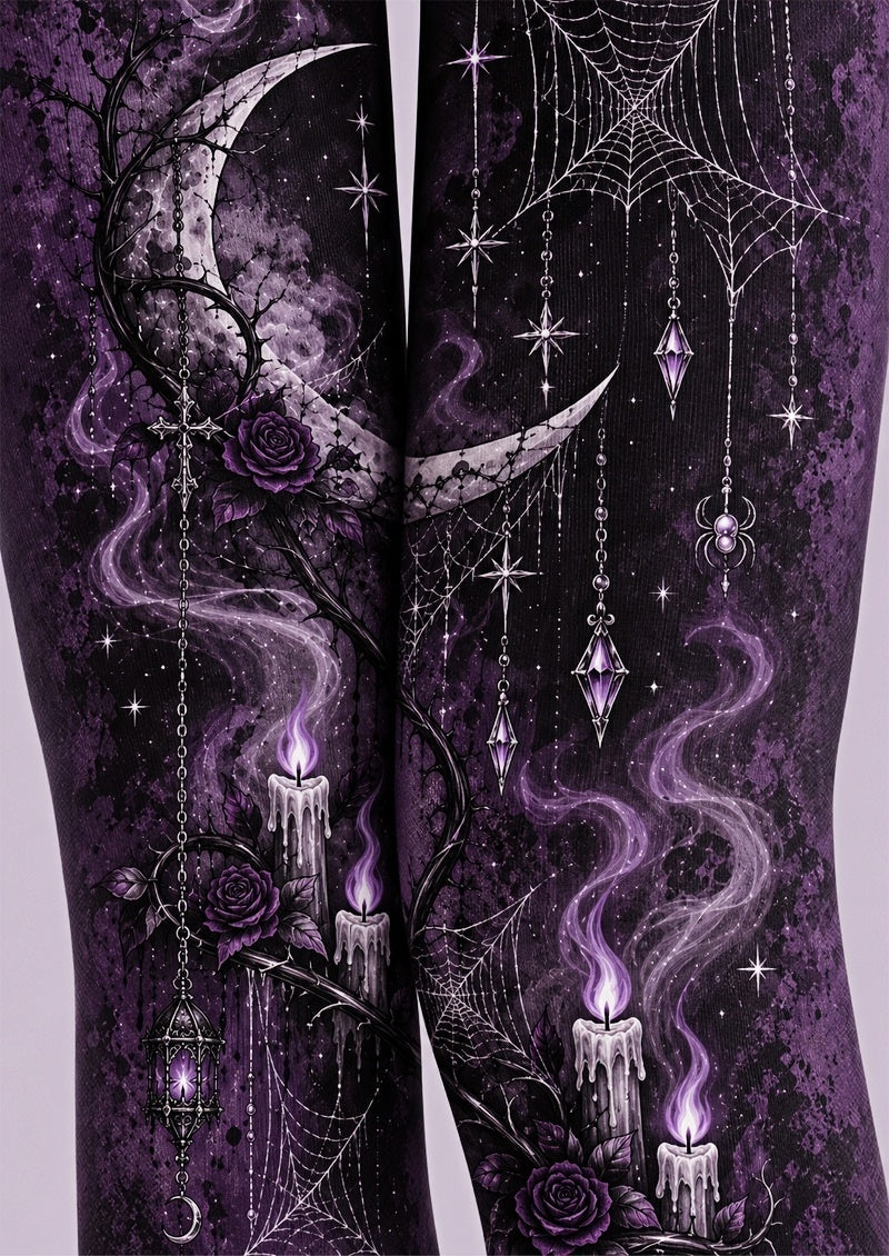 Purple Gothic Fantasy Tights Hosiery Pantyhose Z69-70