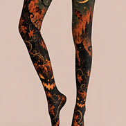 Haunted Cat Pumpkin Tights Hosiery Pantyhose Z69-71