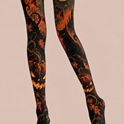 Haunted Cat Pumpkin Tights Hosiery Pantyhose Z69-71