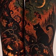 Haunted Cat Pumpkin Tights Hosiery Pantyhose Z69-71