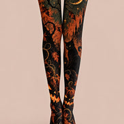 Haunted Cat Pumpkin Tights Hosiery Pantyhose Z69-71