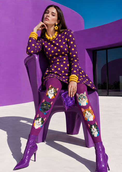 Fun Cat Animal Print Tights Hosiery Pantyhose Z69-72