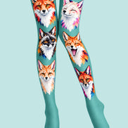 Fox Face Pattern Tights Hosiery Pantyhose Z69-73