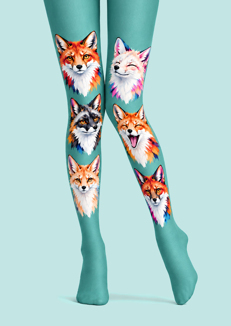 Fox Face Pattern Tights Hosiery Pantyhose Z69-73