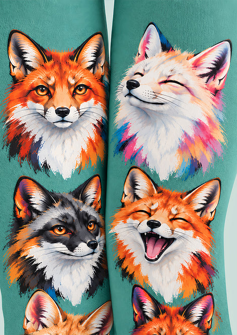 Fox Face Pattern Tights Hosiery Pantyhose Z69-73