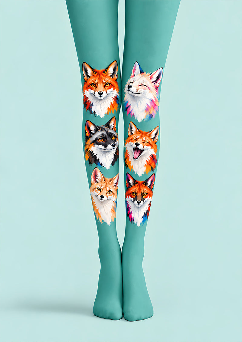 Fox Face Pattern Tights Hosiery Pantyhose Z69-73