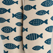 Navy Fish Print Animal Tights Hosiery Pantyhose Z69-76