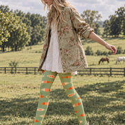 Sage Green Fish Print Tights Pantyhose Z69-77