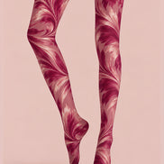 Pink Swirl Print Tights Hosiery Pantyhose Z69-78