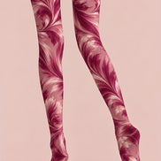 Pink Swirl Print Tights Hosiery Pantyhose Z69-78
