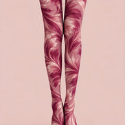 Pink Swirl Print Tights Hosiery Pantyhose Z69-78