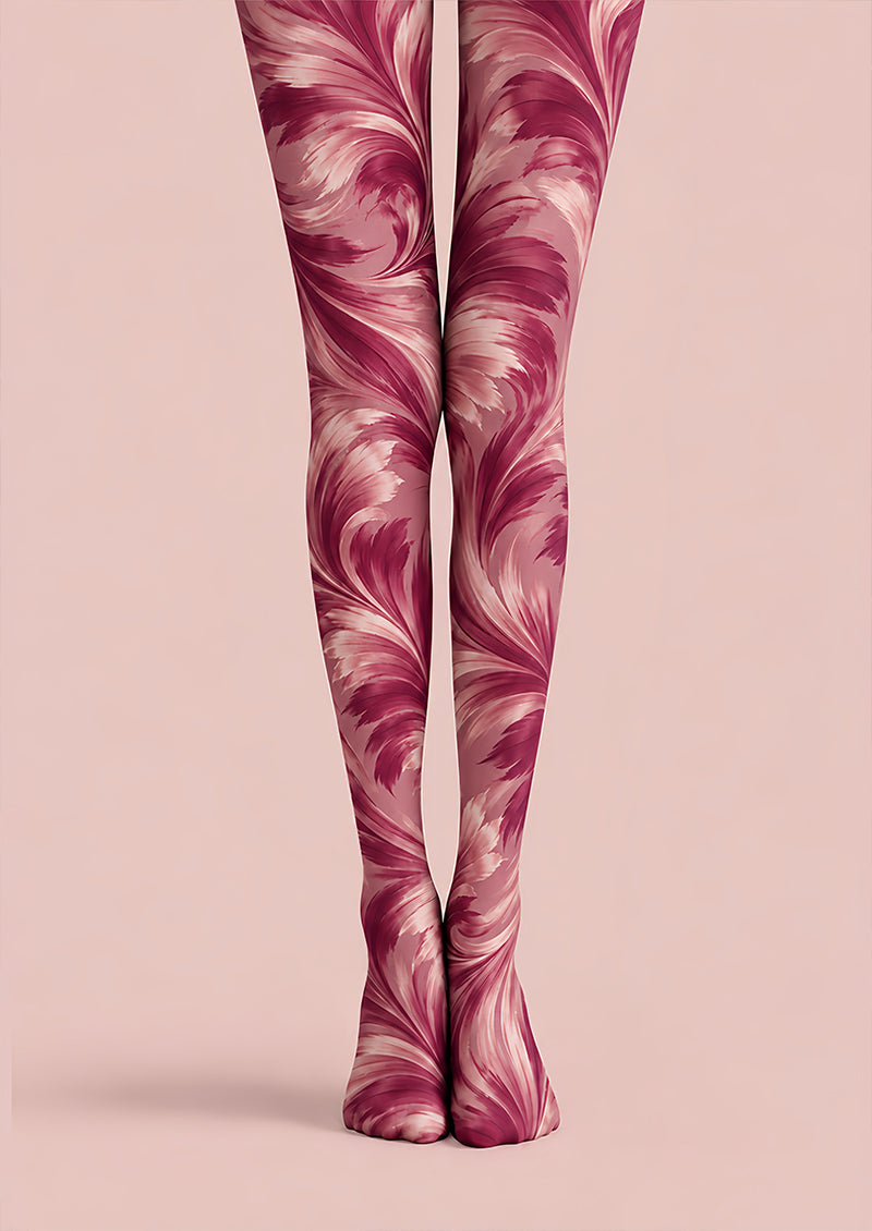 Pink Swirl Print Tights Hosiery Pantyhose Z69-78