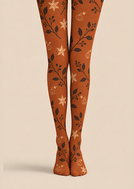 Autumn Floral Botanical Tights Hosiery Pantyhose Z69-81