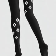 Minimal White Motif Tights Hosiery Pantyhose Z69-82
