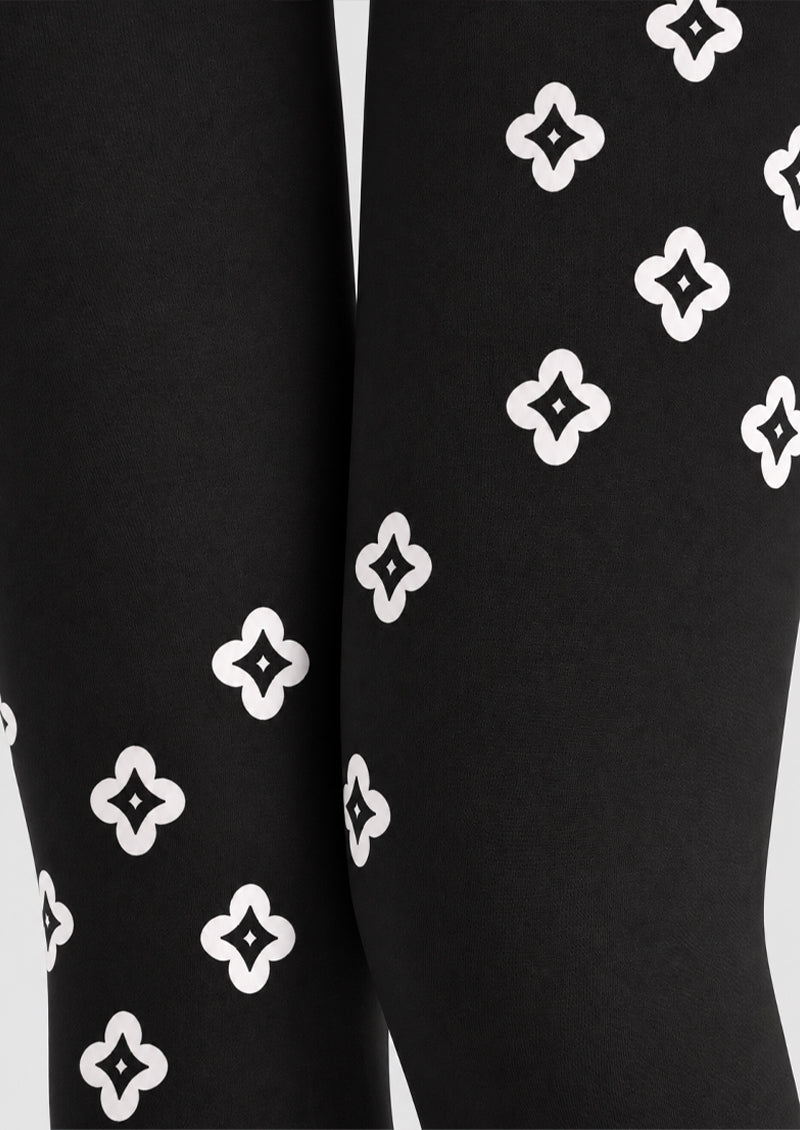 Minimal White Motif Tights Hosiery Pantyhose Z69-82