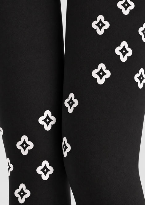 Minimal White Motif Tights Hosiery Pantyhose Z69-82
