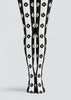 Black White Floral Stripe Tights Hosiery Pantyhose Z69-83