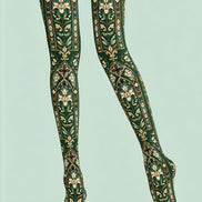 Gothic Floral Stained Glass Tights Hosiery Pantyhose Z69-84