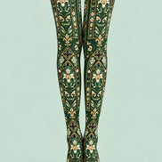Gothic Floral Stained Glass Tights Hosiery Pantyhose Z69-84