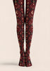 Gothic Burgundy Chain Pattern Tights Pantyhose Z69-85