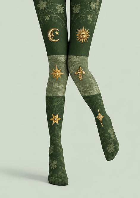 Green Celestial Gothic Tights Hosiery Pantyhose Z69-88