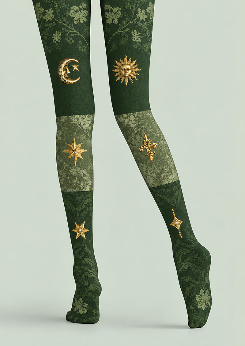 Green Celestial Gothic Tights Hosiery Pantyhose Z69-88