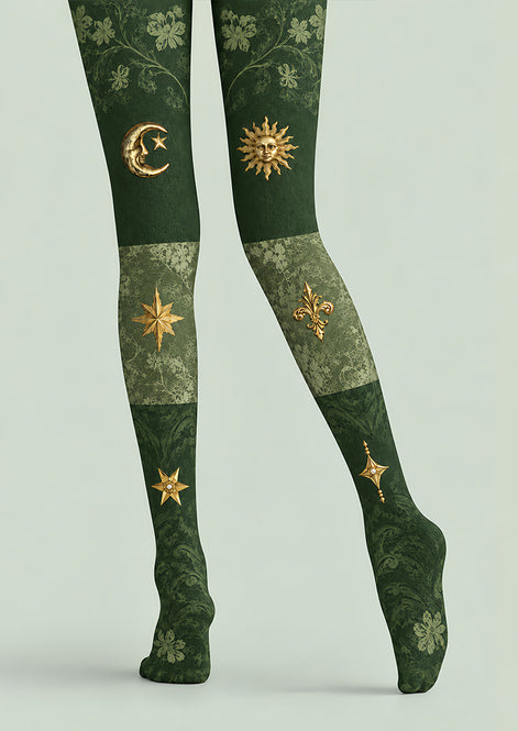 Green Celestial Gothic Tights Hosiery Pantyhose Z69-88