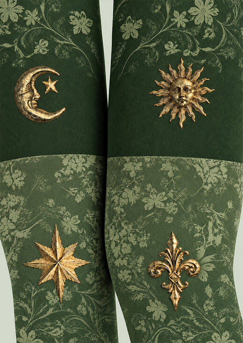 Green Celestial Gothic Tights Hosiery Pantyhose Z69-88