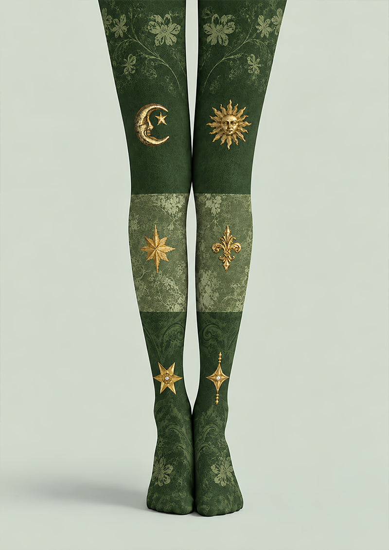 Green Celestial Gothic Tights Hosiery Pantyhose Z69-88