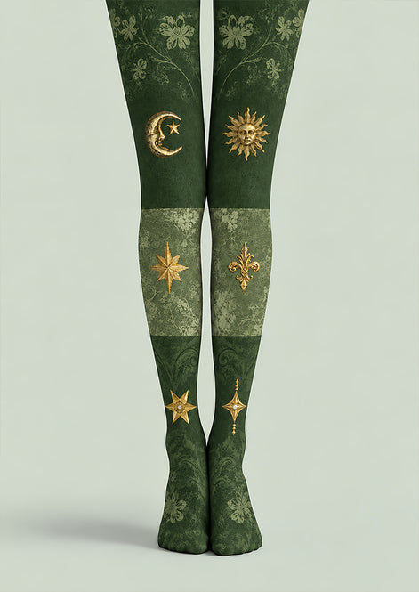 Green Celestial Gothic Tights Hosiery Pantyhose Z69-88