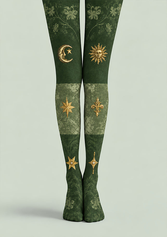 Green Celestial Gothic Tights Hosiery Pantyhose Z69-88