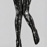 Black Astrology Graphic Tights Hosiery Pantyhose Z69-89