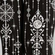 Black Astrology Graphic Tights Hosiery Pantyhose Z69-89