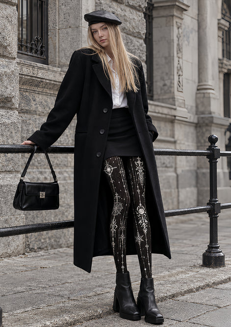 Black Astrology Graphic Tights Hosiery Pantyhose Z69-89