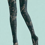 Vintage Nature Tights Butterfly Bird Botanical Pantyhose Z69-9