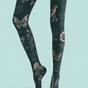 Vintage Nature Tights Butterfly Bird Botanical Pantyhose Z69-9